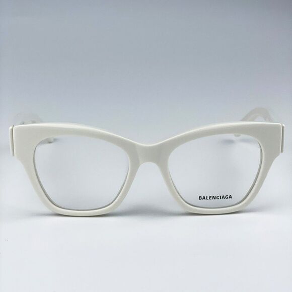 NEW Balenciaga BB0263O 003 White Square Unisex Eyeglasses - Picture 1 of 11